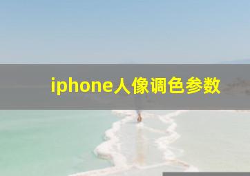 iphone人像调色参数