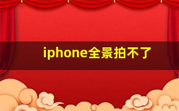 iphone全景拍不了