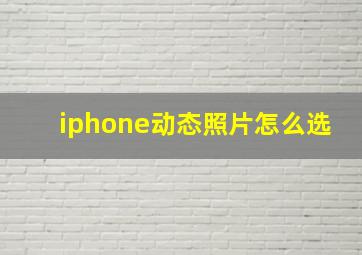 iphone动态照片怎么选