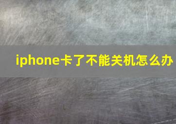 iphone卡了不能关机怎么办