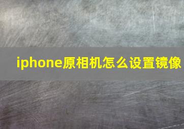 iphone原相机怎么设置镜像