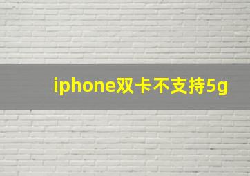 iphone双卡不支持5g