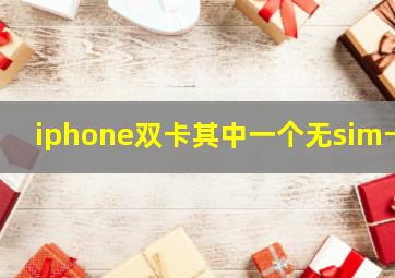 iphone双卡其中一个无sim卡