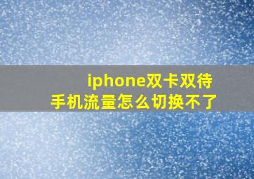 iphone双卡双待手机流量怎么切换不了