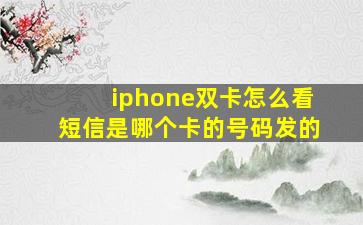 iphone双卡怎么看短信是哪个卡的号码发的