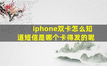 iphone双卡怎么知道短信是哪个卡得发的呢