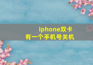 iphone双卡有一个手机号关机