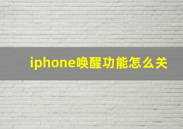 iphone唤醒功能怎么关