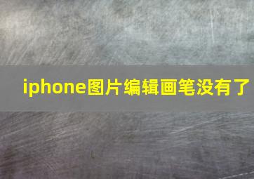 iphone图片编辑画笔没有了