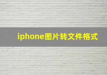 iphone图片转文件格式