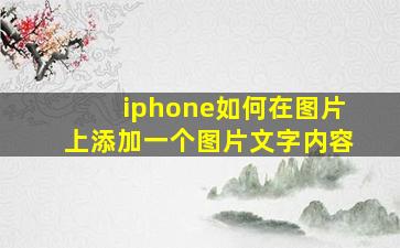 iphone如何在图片上添加一个图片文字内容