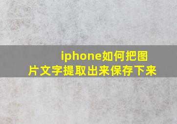 iphone如何把图片文字提取出来保存下来