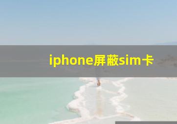 iphone屏蔽sim卡