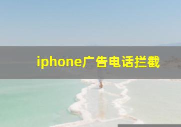 iphone广告电话拦截