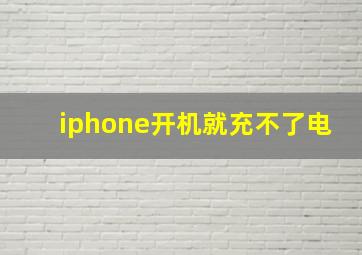 iphone开机就充不了电