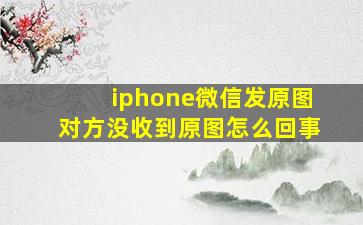 iphone微信发原图对方没收到原图怎么回事