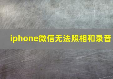 iphone微信无法照相和录音