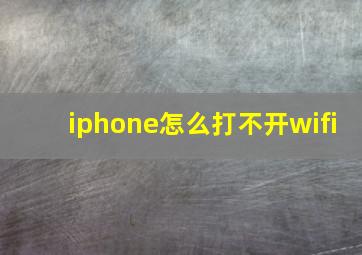 iphone怎么打不开wifi