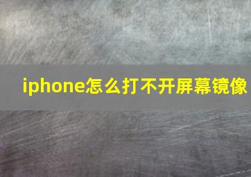 iphone怎么打不开屏幕镜像