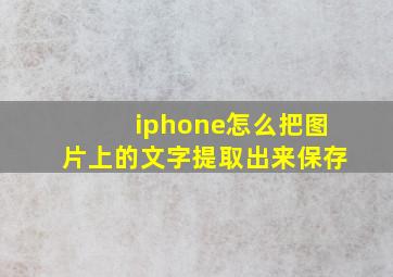 iphone怎么把图片上的文字提取出来保存