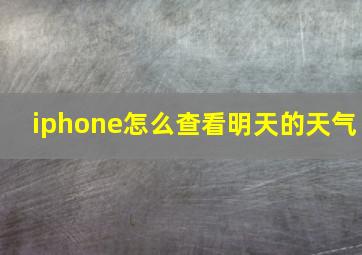 iphone怎么查看明天的天气