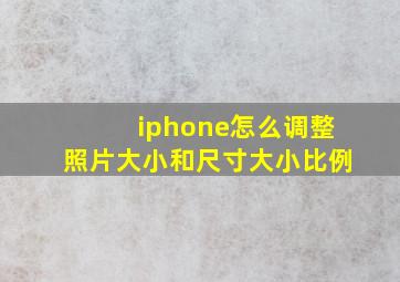 iphone怎么调整照片大小和尺寸大小比例