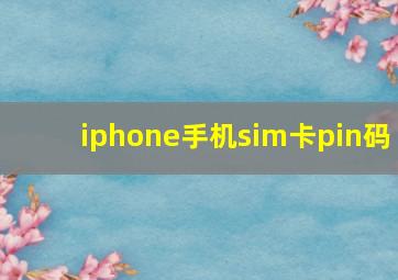 iphone手机sim卡pin码