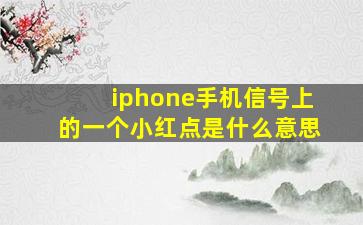 iphone手机信号上的一个小红点是什么意思