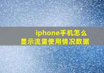 iphone手机怎么显示流量使用情况数据