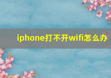 iphone打不开wifi怎么办