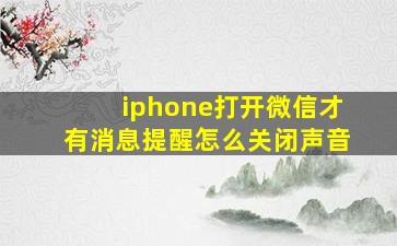 iphone打开微信才有消息提醒怎么关闭声音