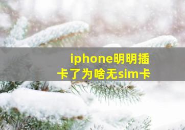 iphone明明插卡了为啥无sim卡