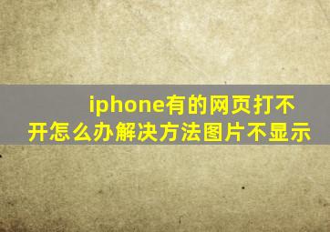 iphone有的网页打不开怎么办解决方法图片不显示