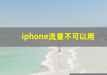 iphone流量不可以用