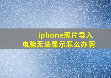 iphone照片导入电脑无法显示怎么办啊