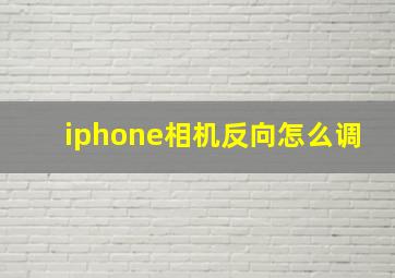 iphone相机反向怎么调