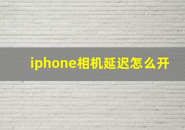 iphone相机延迟怎么开