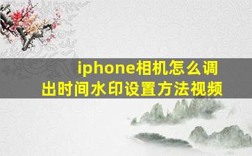 iphone相机怎么调出时间水印设置方法视频