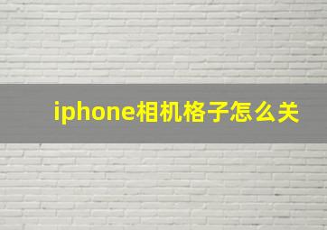 iphone相机格子怎么关