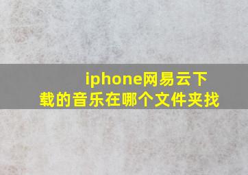 iphone网易云下载的音乐在哪个文件夹找