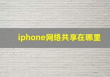 iphone网络共享在哪里