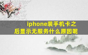 iphone装手机卡之后显示无服务什么原因呢