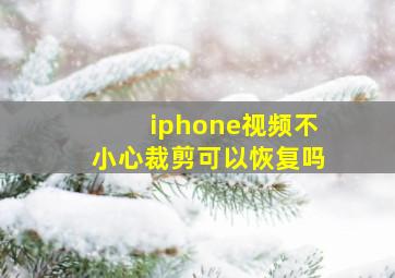 iphone视频不小心裁剪可以恢复吗