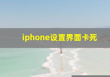 iphone设置界面卡死