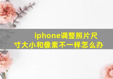 iphone调整照片尺寸大小和像素不一样怎么办