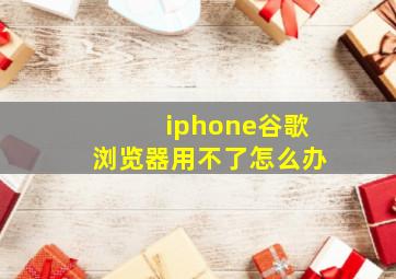 iphone谷歌浏览器用不了怎么办