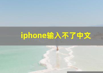 iphone输入不了中文