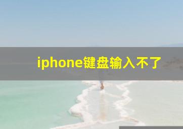 iphone键盘输入不了