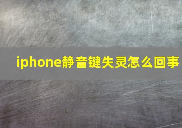 iphone静音键失灵怎么回事