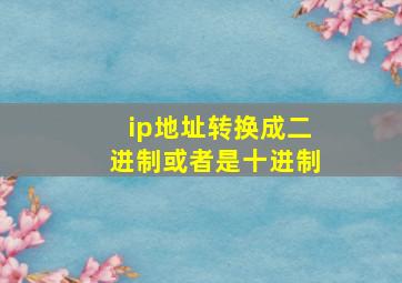 ip地址转换成二进制或者是十进制